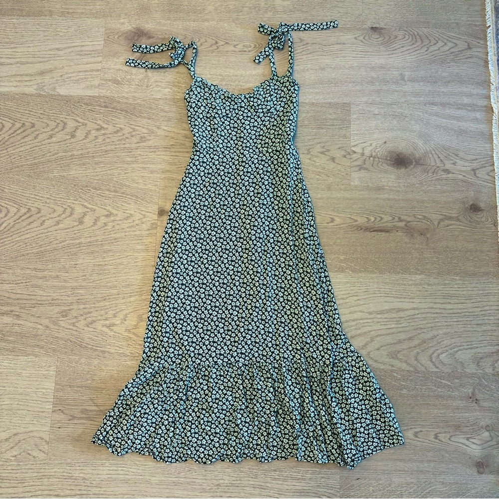 Reformation Green Floral Midi Dress - Picture 7 of 12